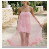 Elegante rose bustier jurk met tulle_