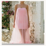 Elegante rose bustier jurk met tulle_