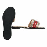 Mules dorées à strass Fiya._