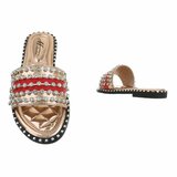 Mules dorées à strass Fiya._