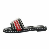 Zwarte fashion slipper  Fiya met strass._