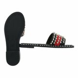 Zwarte fashion slipper  Fiya met strass._