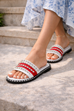Witte fashion slipper  Fiya met strass_