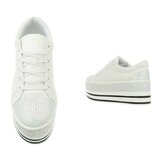 Witte platform sneakers Lina met strass details_