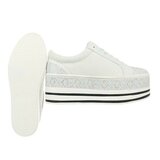 Witte platform sneakers Lina met strass details_