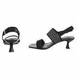Elegante zwarte sandalette met sculptuurhak_