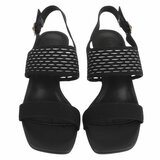 Elegante zwarte sandalette met sculptuurhak_