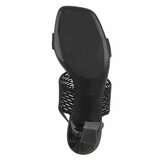 Elegante zwarte sandalette met sculptuurhak_