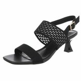 Elegante zwarte sandalette met sculptuurhak_