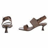 Elegante bruine sandalette met sculptuurhak_
