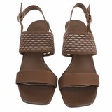 Elegante bruine sandalette met sculptuurhak_