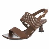 Elegante bruine sandalette met sculptuurhak_