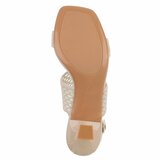 Elegante kaki sandalette met sculptuurhak_