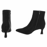 Zwart daimen enkellaarsje Adiva met strass_