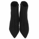 Zwart daimen enkellaarsje Adiva met strass_