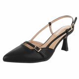 Elegante slingback hakken Charouse met puntneus – zwart_