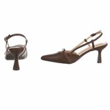 Elegante slingback hakken Charouse met puntneus – bruin_