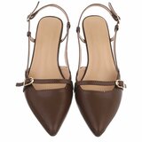 Elegante slingback hakken Charouse met puntneus – bruin_