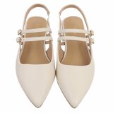 Elegante slingback hakken Meriam met dubbele bandjes – beige_