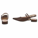 Elegante slingback hakken Meriam met dubbele bandjes – bruin_