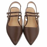 Elegante slingback hakken Meriam met dubbele bandjes – bruin_