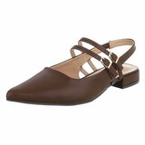 Elegante slingback hakken Meriam met dubbele bandjes – bruin_