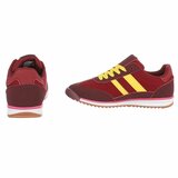 Sportieve bordeaux sneakers Chelsy met gele accenten_