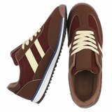 Sportieve bruine sneakers Chelsy met beige accenten_