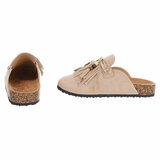 Mules beiges Marilene à franges avec détails naturels_