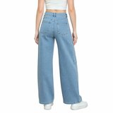 Lichtblauwe wide leg jeans met moderne pasvorm_