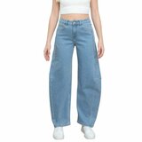Lichtblauwe wide leg jeans met moderne pasvorm_