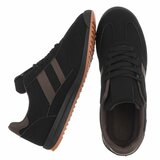 Baskets noires sportives Chelsy avec détails marron_