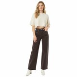 Bruine wide leg jeans met studs_