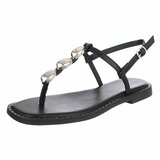 Zwarte sandaal Murielle met metalen detail_