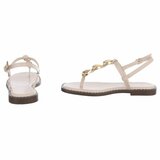 Beige sandaal Murielle met metalen detail_