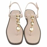 Beige sandaal Murielle met metalen detail_