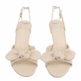 Sandales à talon beiges Charmy avec nœud_