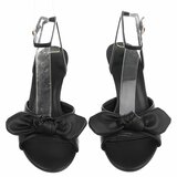 Zwarte hak sandalen Charmy met strikdetail_