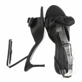 Zwarte hak sandalen Charmy met strikdetail_