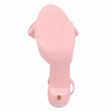 Roze hak sandalen Charmy met strikdetail_