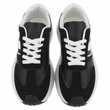 Zwarte sneakers Phea met platformzool en witte details_