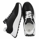 Zwarte sneakers Phea met platformzool en witte details_