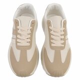 Beige sneakers Phea met platformzool en kaki details_