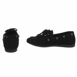 Zwarte suédine bootschoenen met strikdetail-Anke_