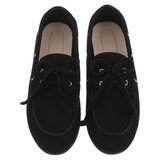 Zwarte suédine bootschoenen met strikdetail-Anke_