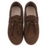 Bruine suédine bootschoenen met strikdetail-Anke_