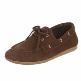 Bruine suédine bootschoenen met strikdetail-Anke_