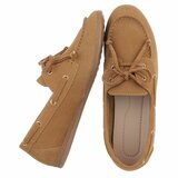 Camel suédine bootschoenen met strikdetail-Anke_