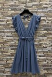 Combinaison en denim fluide bleu foncé avec ceinture_