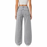 Jean wide leg gris clair avec détails nailheads_